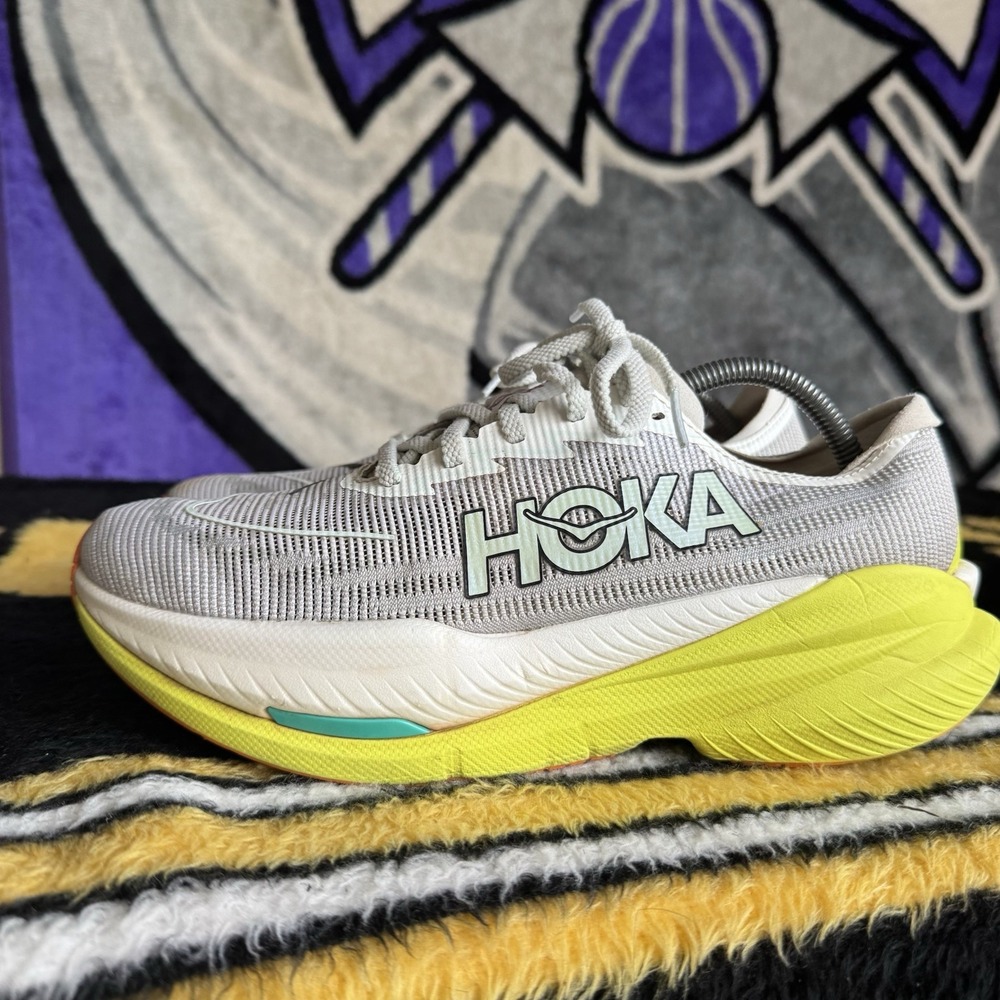 Size 9.5 - Hoka One One Men's Mach X 2 1155119-FCT Gray Lace-Up Sneaker Shoes